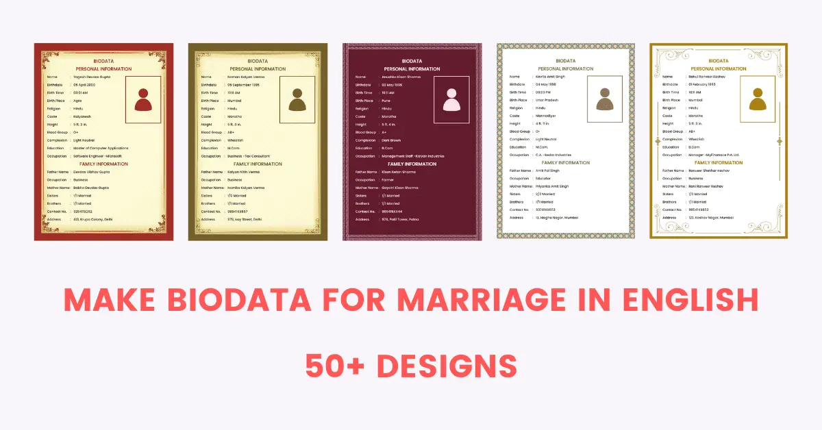 steps to make biodata for marriage in english