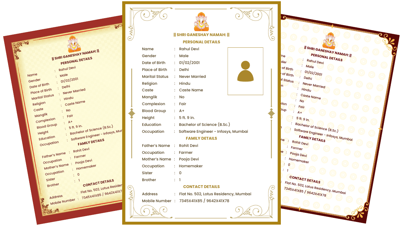 biodata for marriage